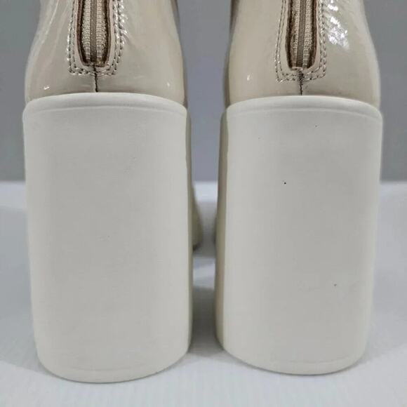NEW Free People Double Stack Platform Boot Women EU 39.5 Bone Ivory Leather Heel - Picture 8 of 14